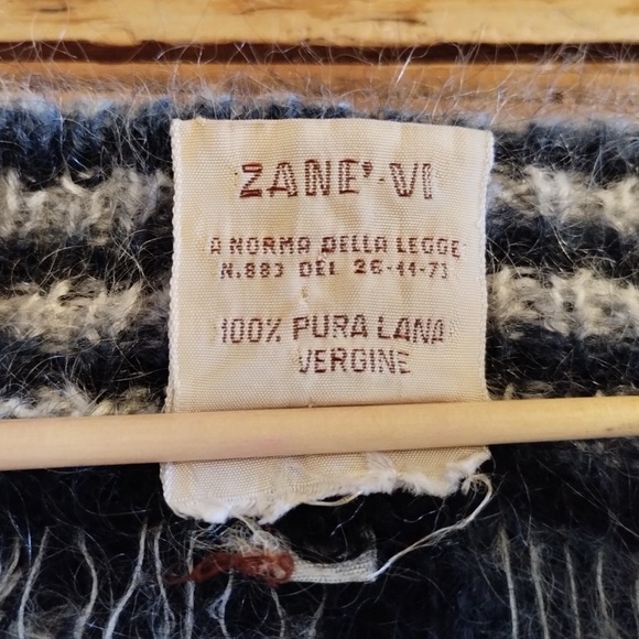 Vintage Fiore Womens Wool Cardigan S Oversized Artsy Geometric Cobain Italy Made - Picture 6 of 11